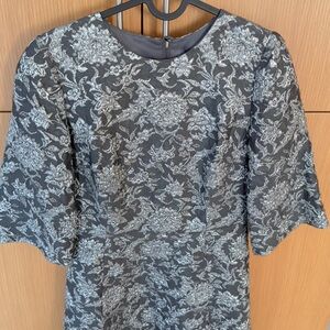 Dolce & Gabbana floral silver brocade dress